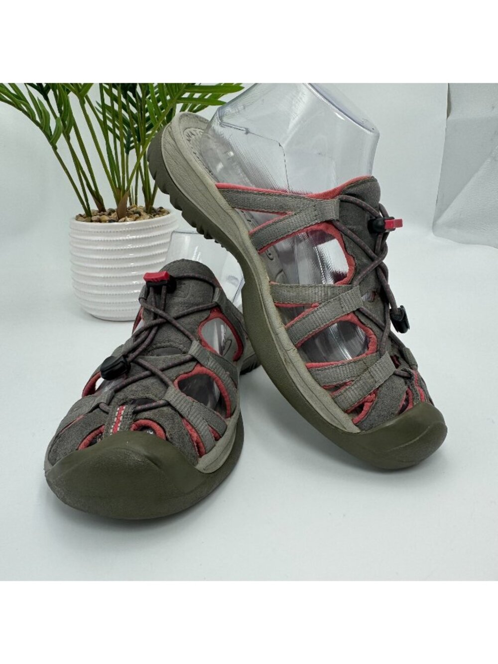 Keen Whisper 5127 Slide Sandal Womens 8.5 Gray Synthetic Hiking Trail Waterproof